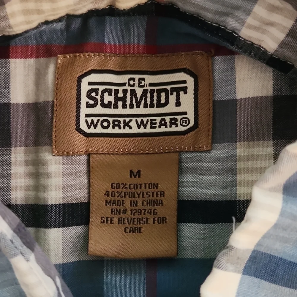 C.e. Schmidt Workwear Blue & Red Plaid Button-Up Shirt